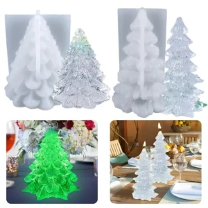 Stampo albero di Natale 3D per decorazioni natalizie fai da te e Candele (6 cm)